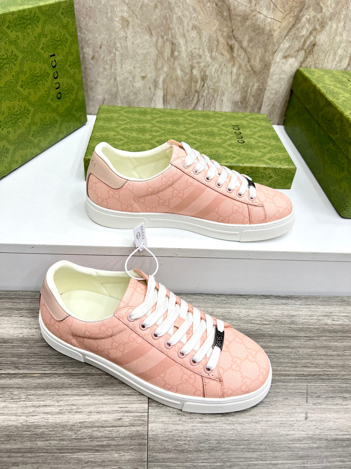 GG Men's ACE Sneaker Pink Canvas 525945