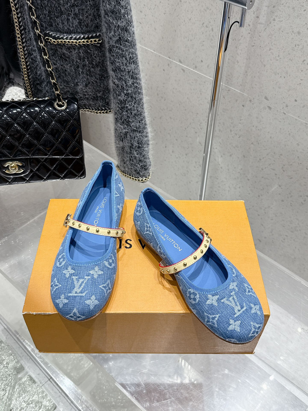LV 26s Ballet Flats Blue Denim 610838