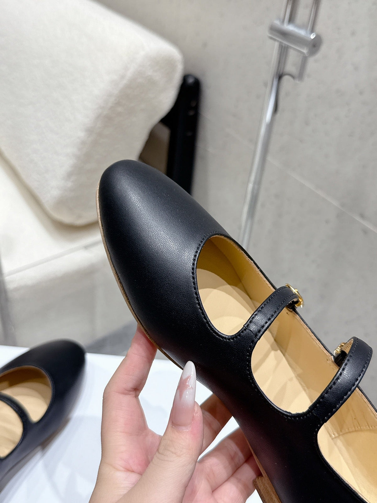 Celine 25 Ballet Flat Black Cowhide 554203