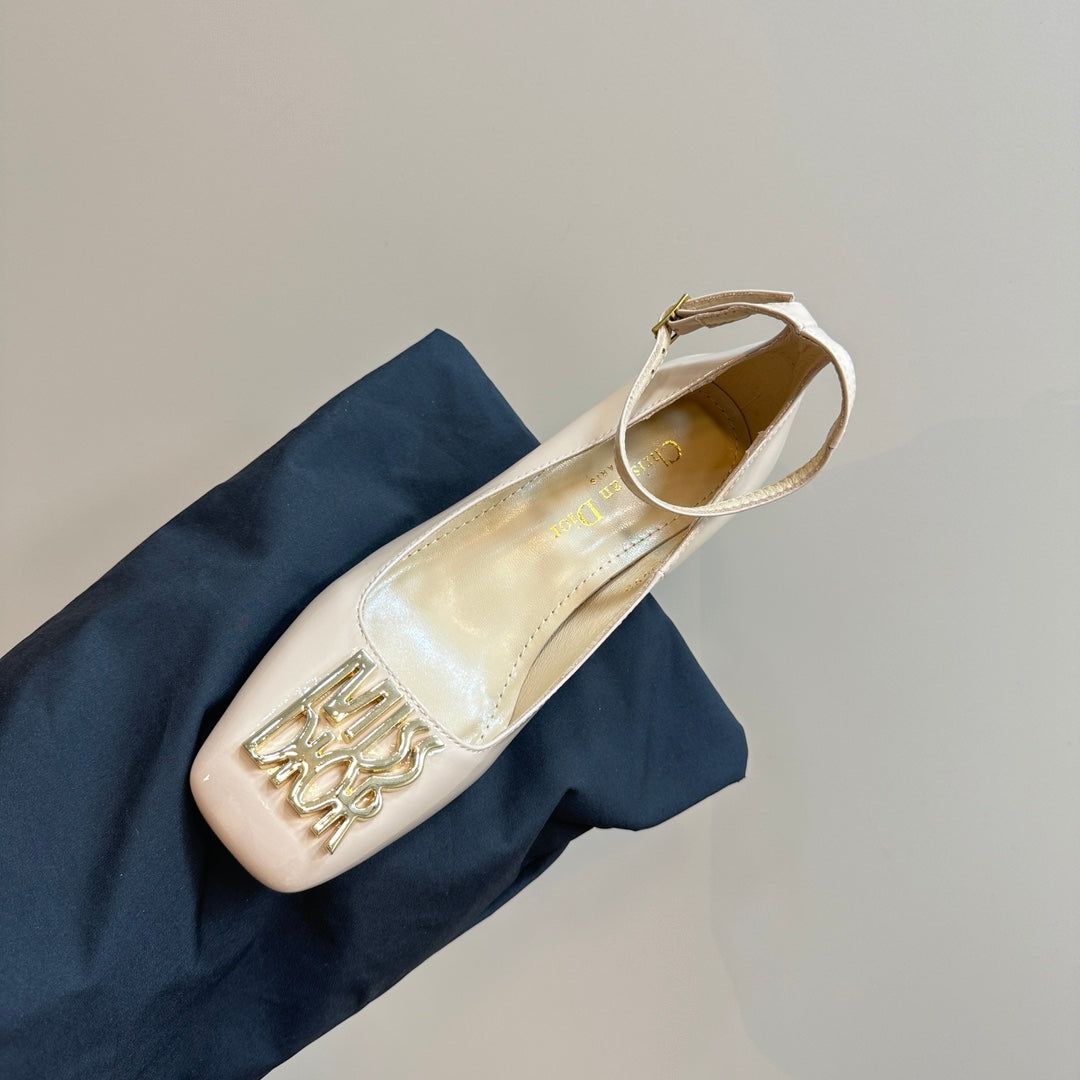 CD Miss Dior Pump 40mm Glossy Beige Lambskin
