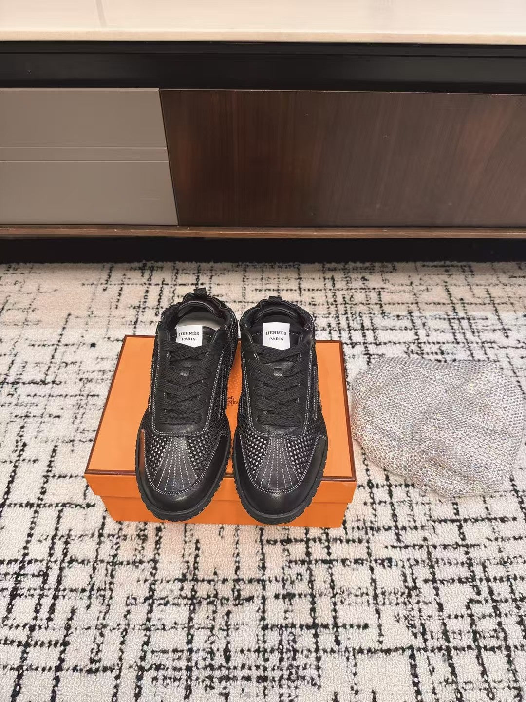 HM 25 Jet Sneaker Black Mesh Cowhide 318024