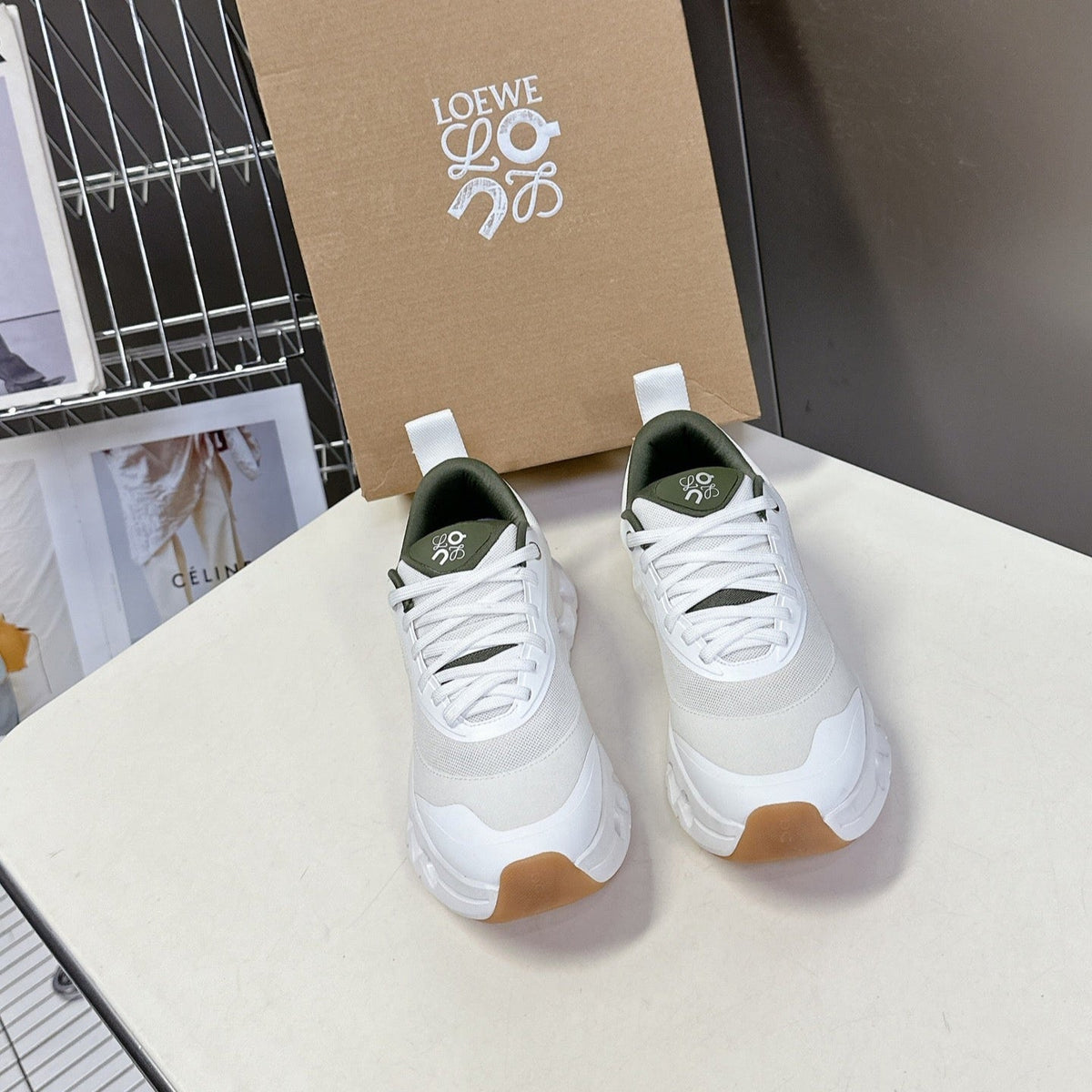 Loewe x On Cioudtilt White Green Sneaker Mesh Rubber