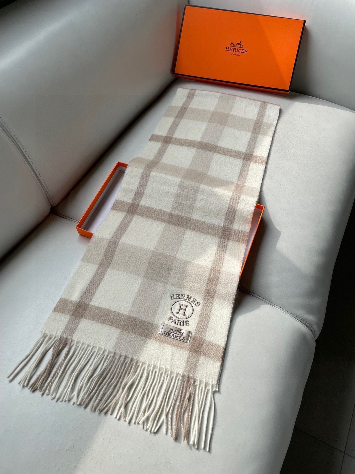 SCARF 180 CM IN BEIGE CARO CASHMERE