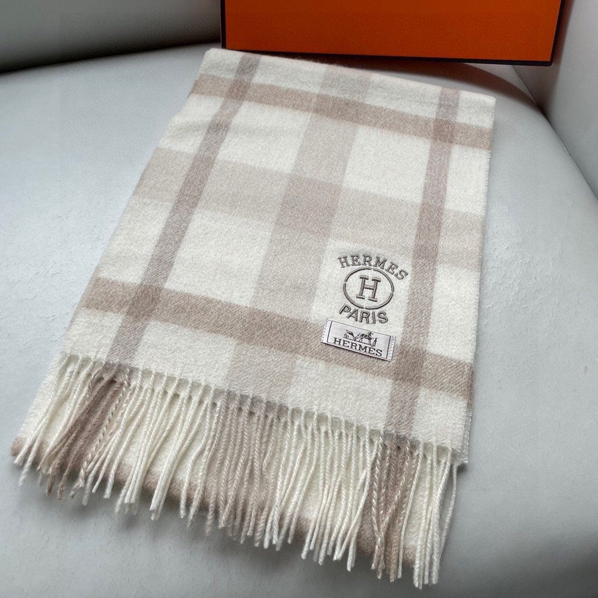SCARF 180 CM IN BEIGE CARO CASHMERE