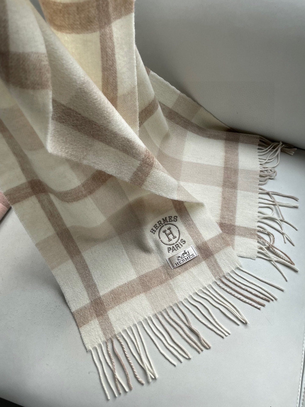 SCARF 180 CM IN BEIGE CARO CASHMERE