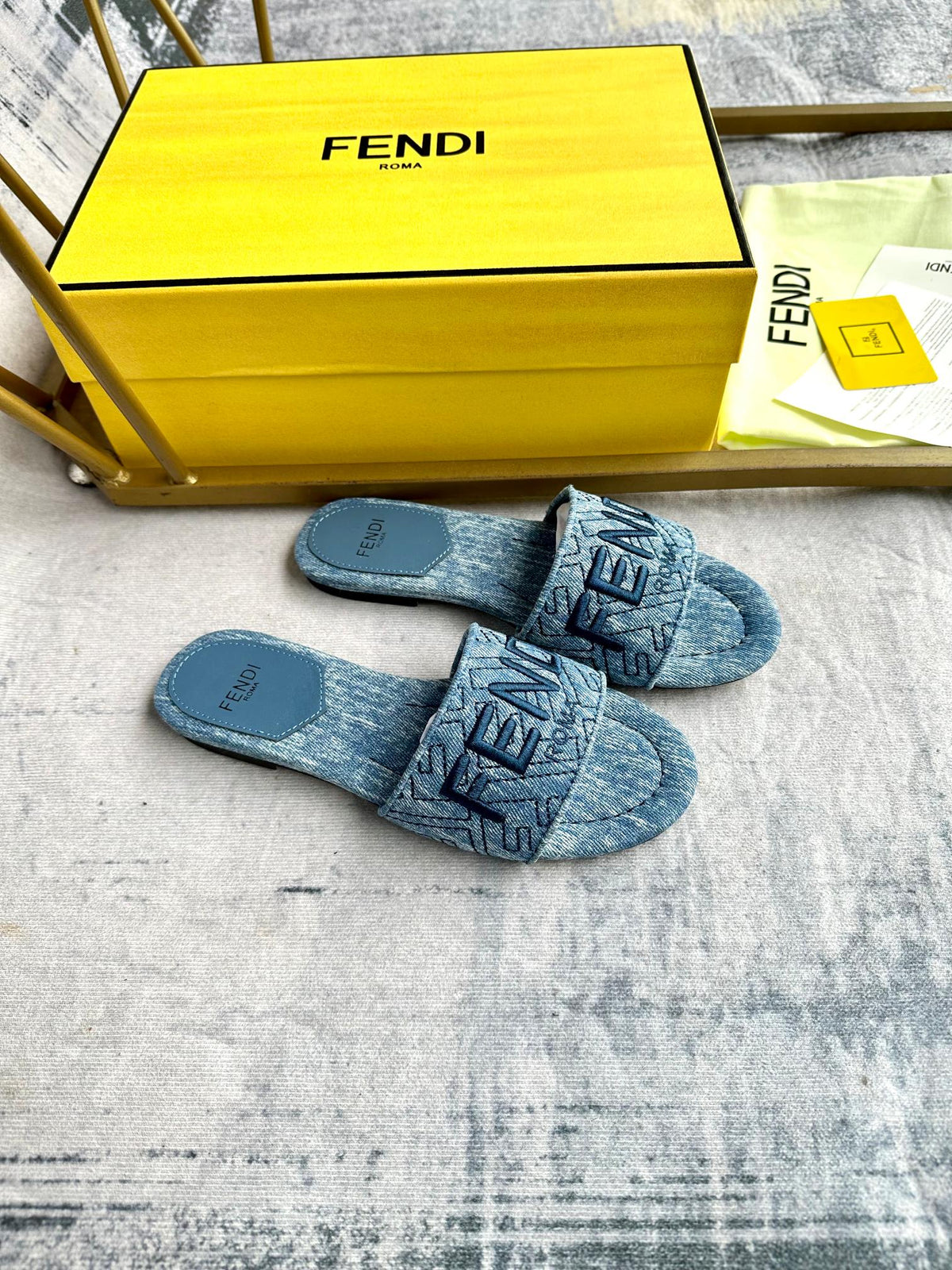 FF 5 Denim Canvas Slide