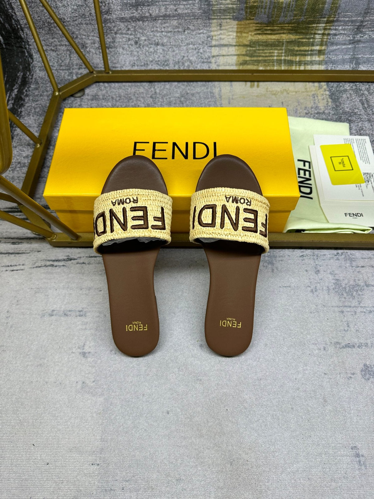 FF Signature 10 Yellow Brown Cotton Fibre Slide
