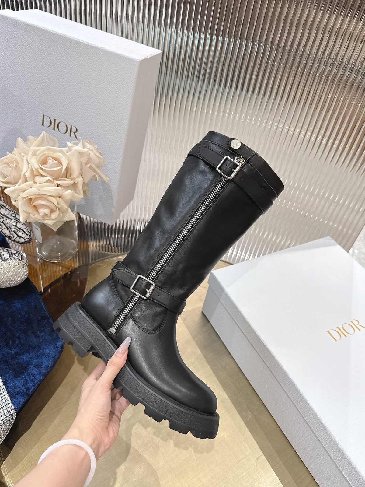CD 25 high-top boots black calfskin 438777