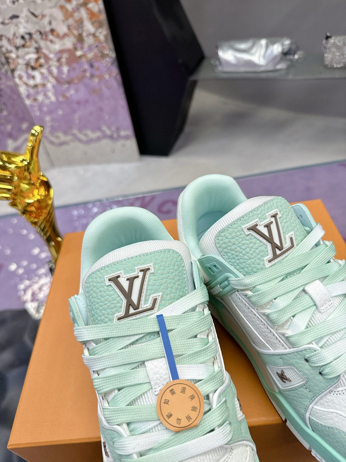 LV Trainer Sneaker Emerald Green White Cowhide