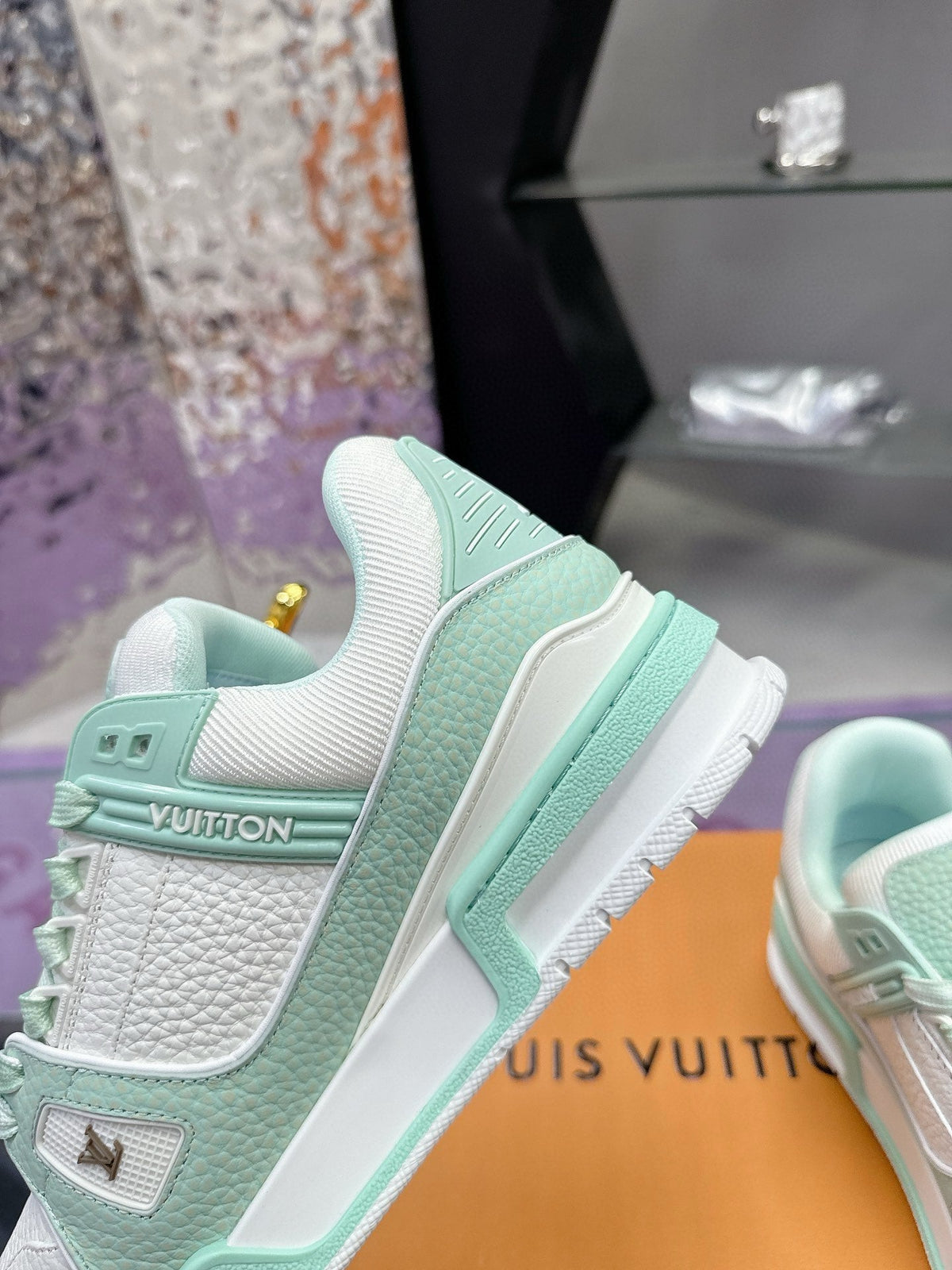 LV Trainer Sneaker Emerald Green White Cowhide