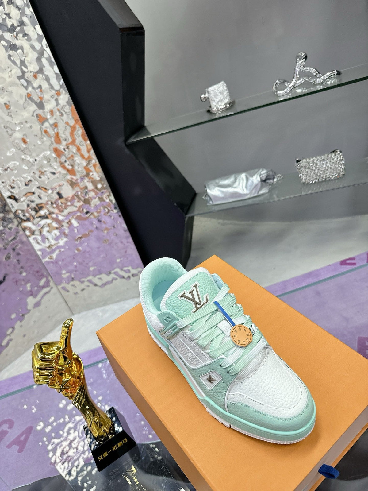 LV Trainer Sneaker Emerald Green White Cowhide