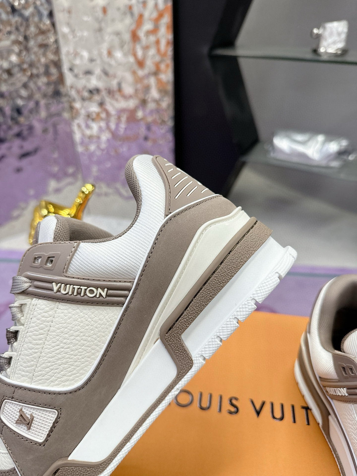 LV Trainer Sneaker Brown White Cowhide