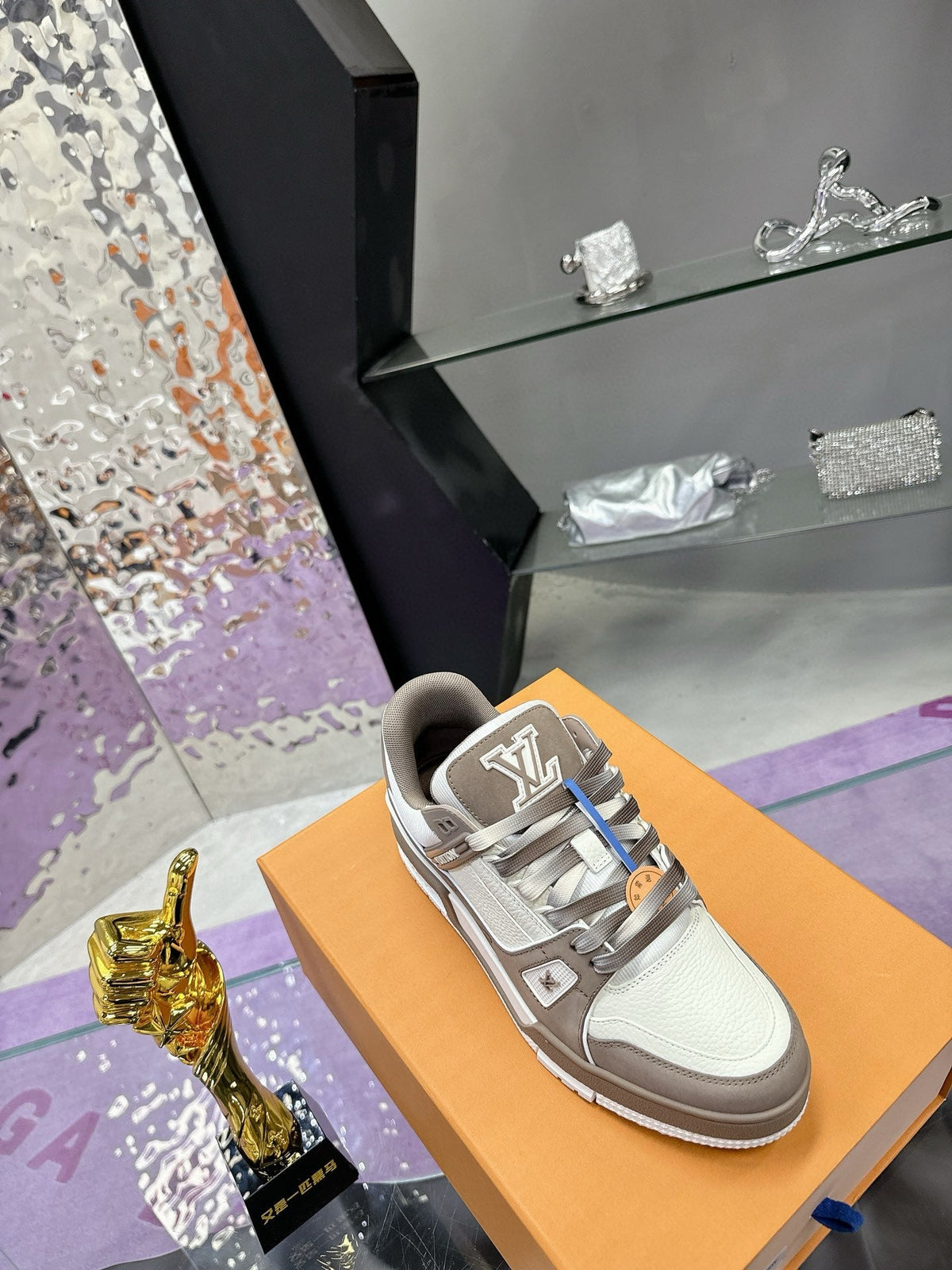 LV Trainer Sneaker Brown White Cowhide