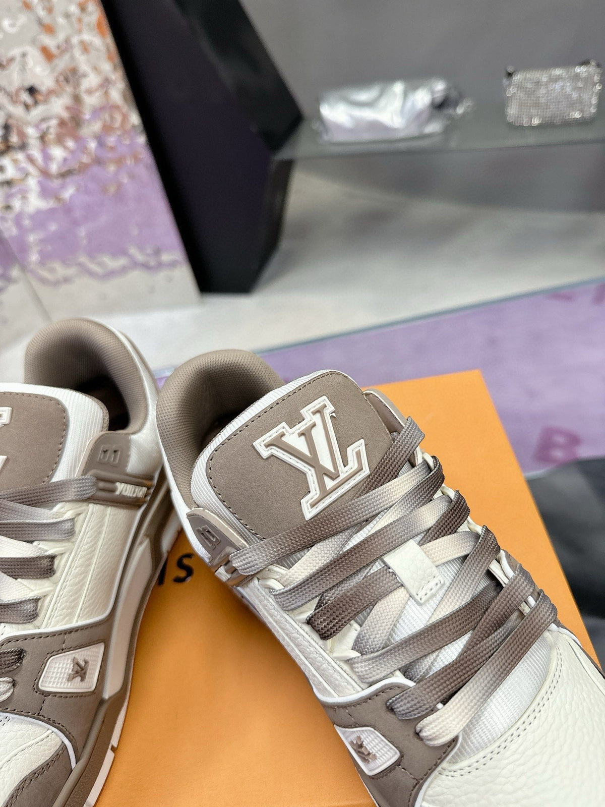 LV Trainer Sneaker Brown White Cowhide