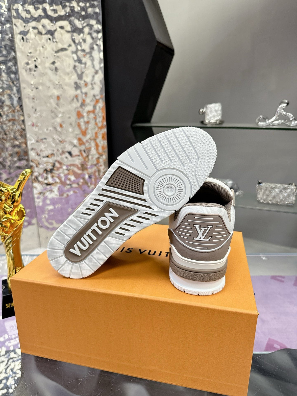 LV Trainer Sneaker Brown White Cowhide