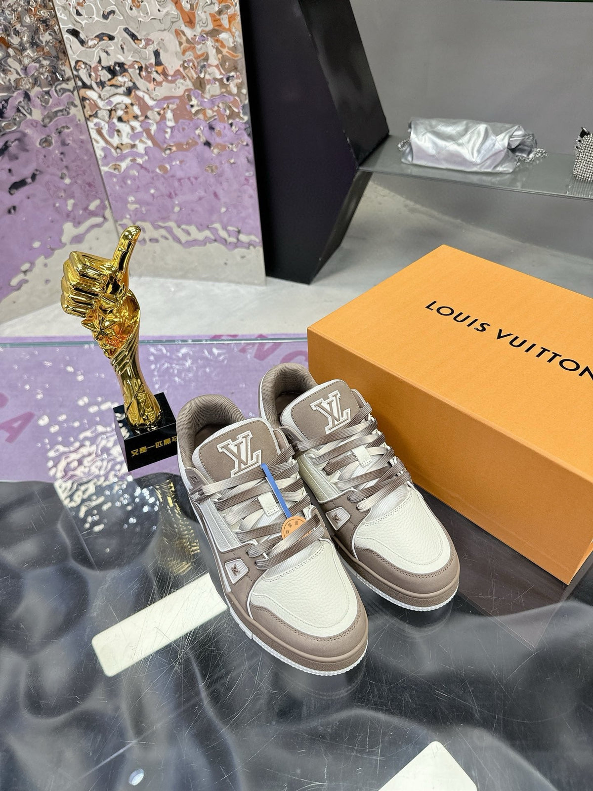 LV Trainer Sneaker Brown White Cowhide