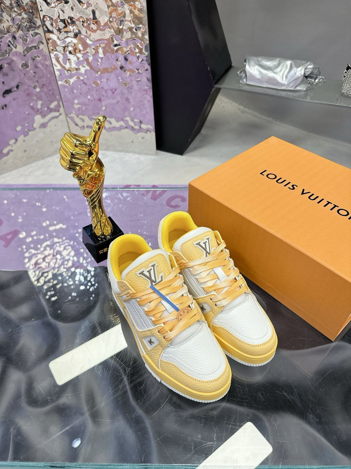 LV Trainer Sneaker Yellow Cowhide