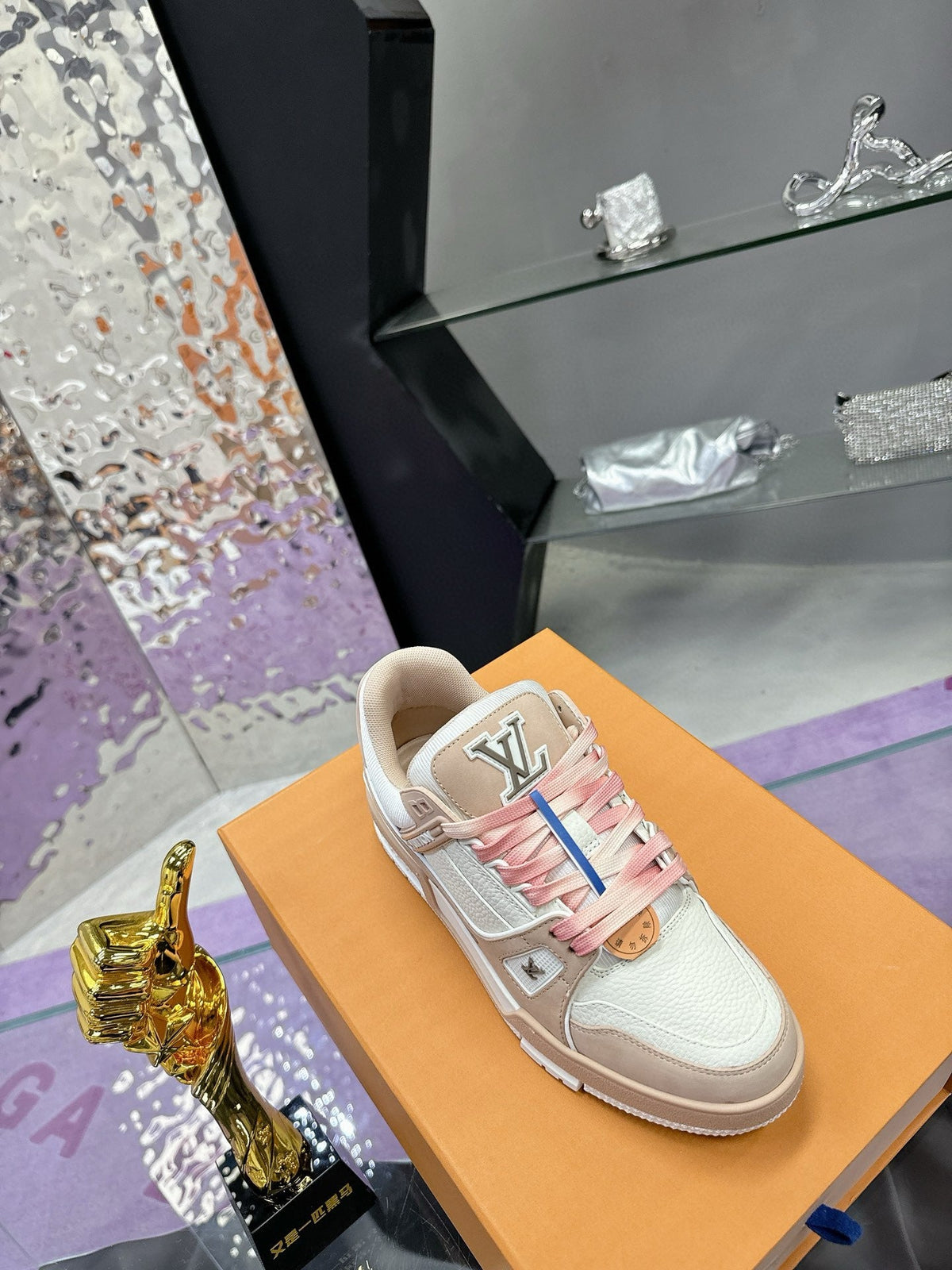 LV Trainer Sneaker Light Brown WhiteCowhide