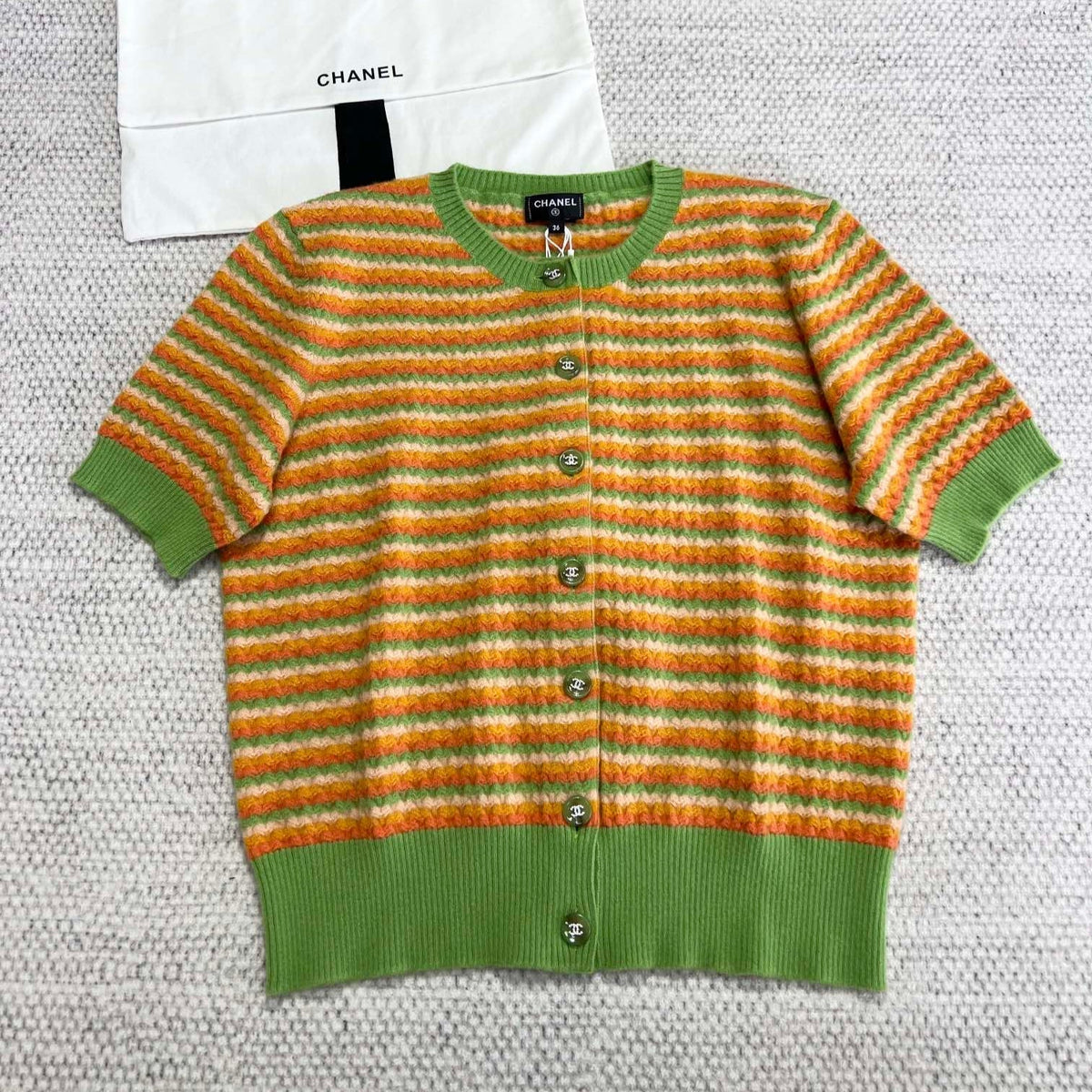 CC Short Cardigan Multicolor Wool Cashmere