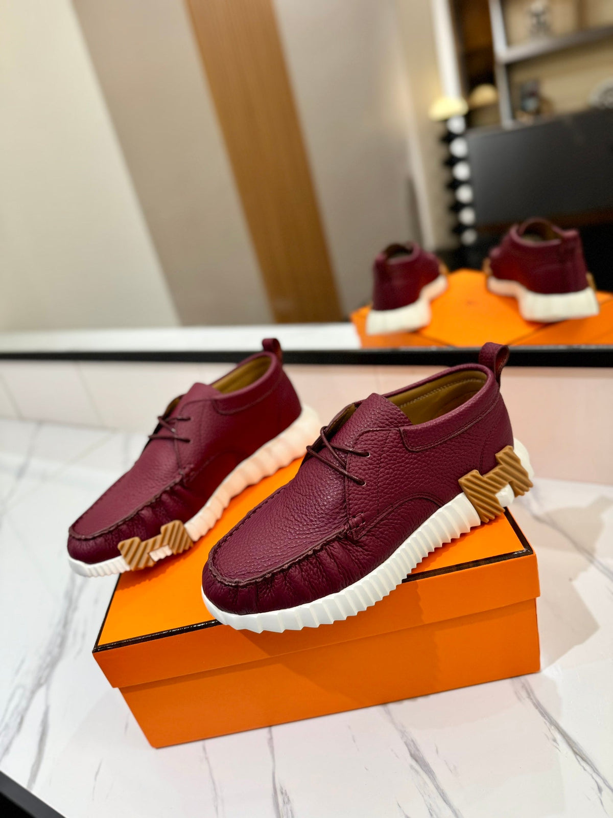 HM Increase Sneaker Red Purple Cowhide  983027