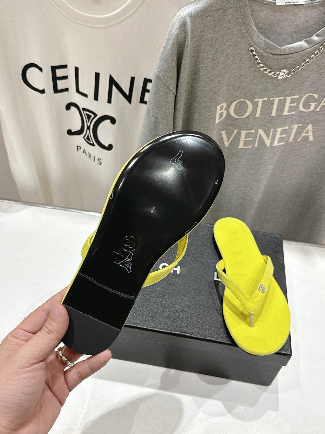 cc thong sandal yellow velvet