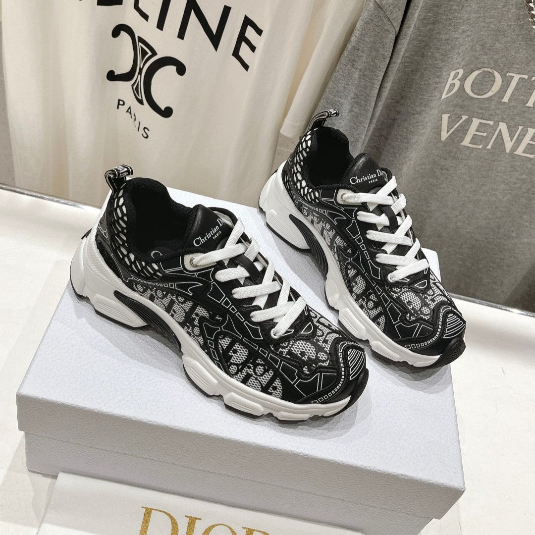 CD Vibe Sneaker Black Polyester Mesh Fabric And Cowhide