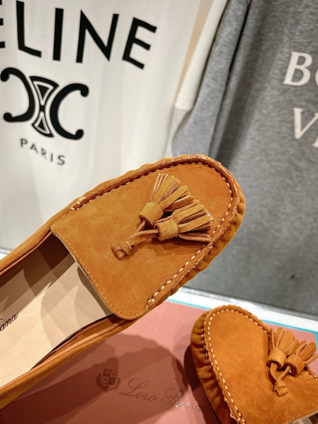 dot sole walk mocassin brown suede