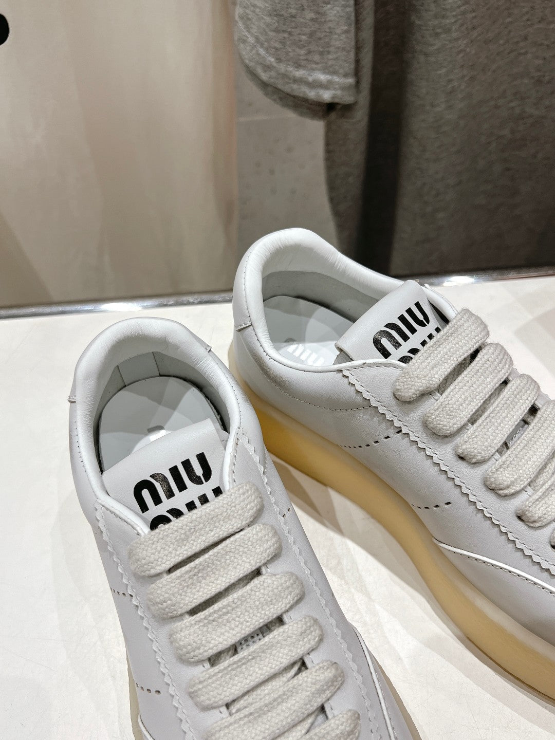 Miu Sneakers Retro White Cowhide