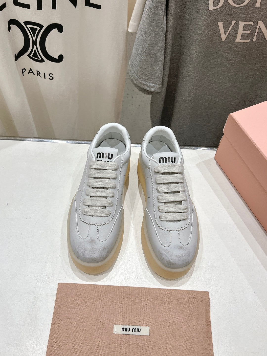 Miu Sneakers Retro White Cowhide