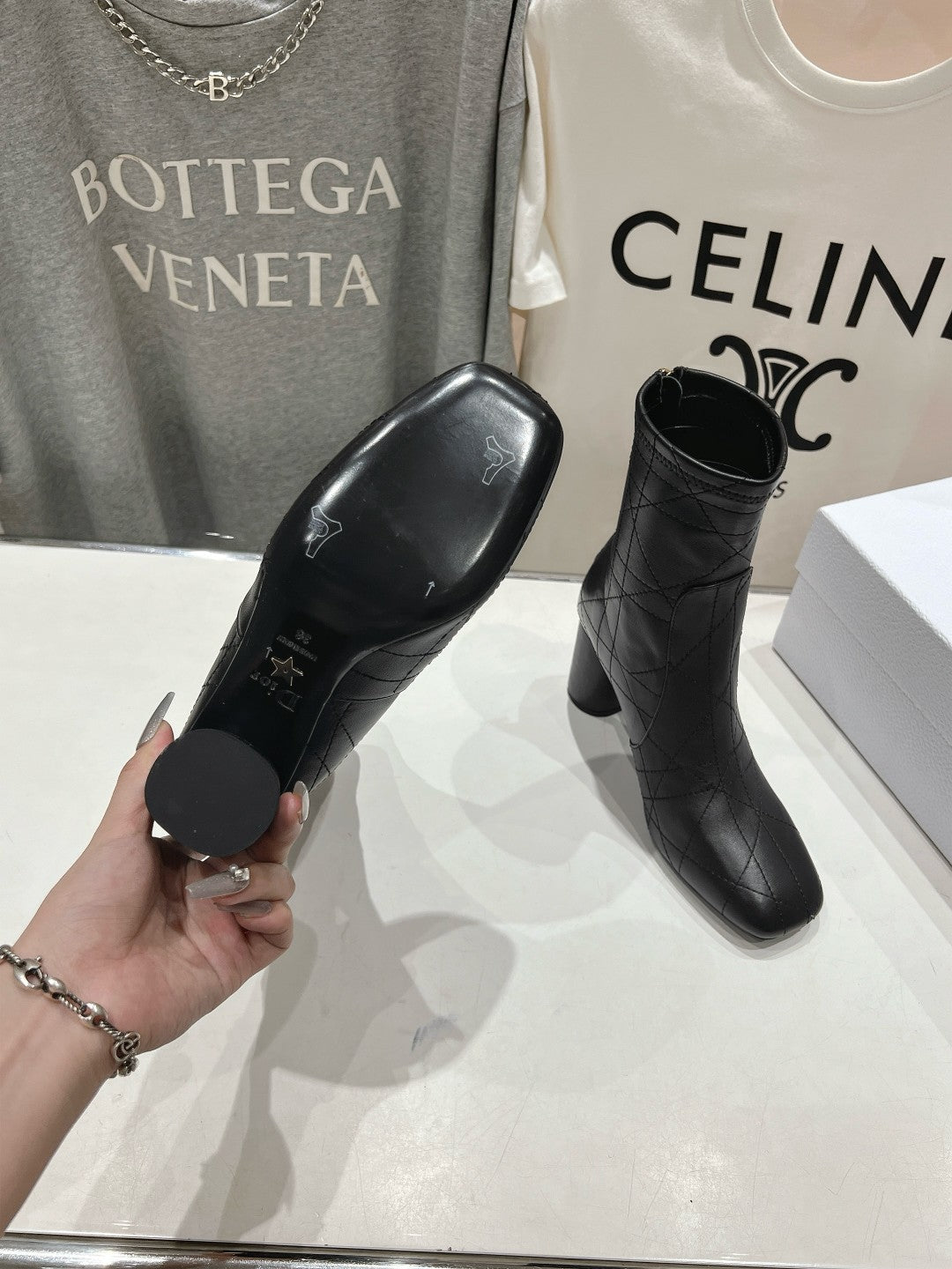 CD Ankle Boots 85mm Black Lambskin