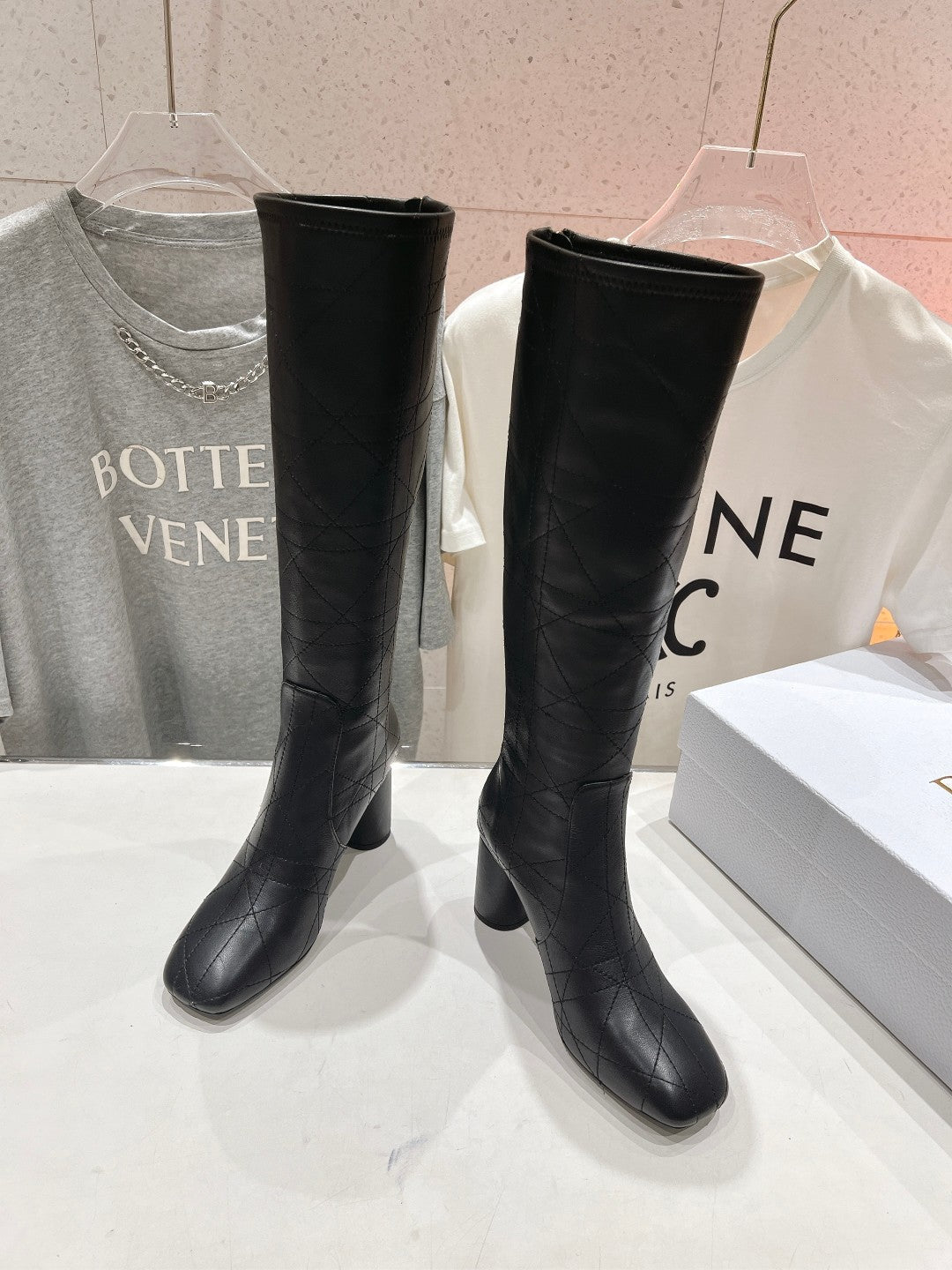 CD High Boots 85mm Black Lambskin