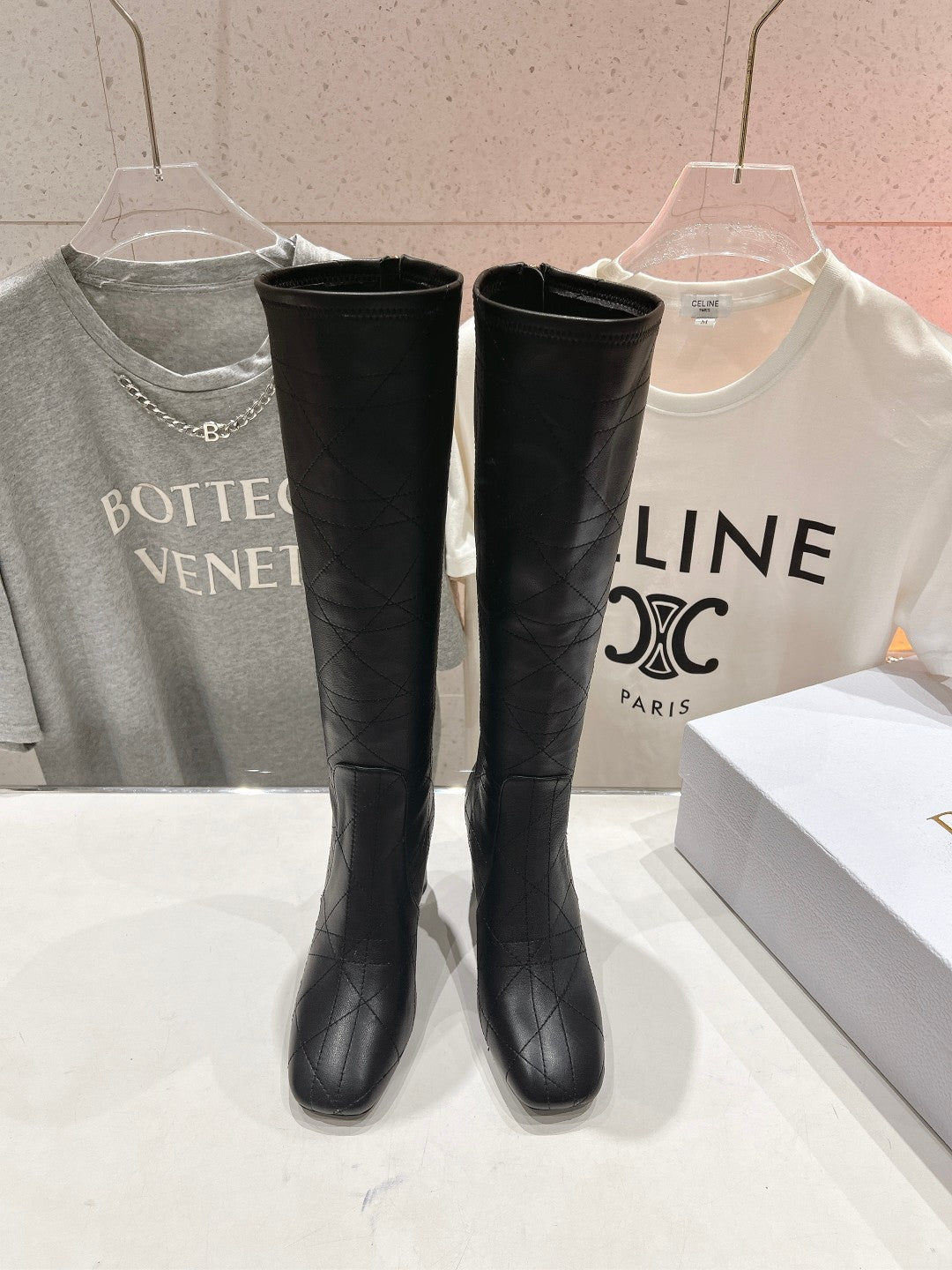 CD High Boots 85mm Black Lambskin