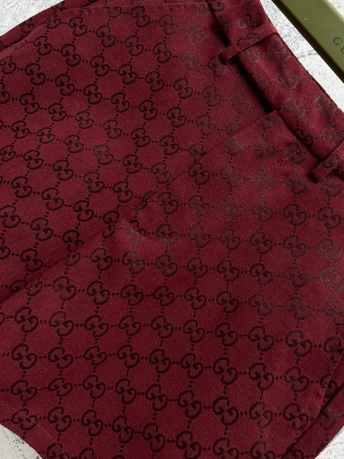 Gucci High Waist Short Red Jacquard Fabric
