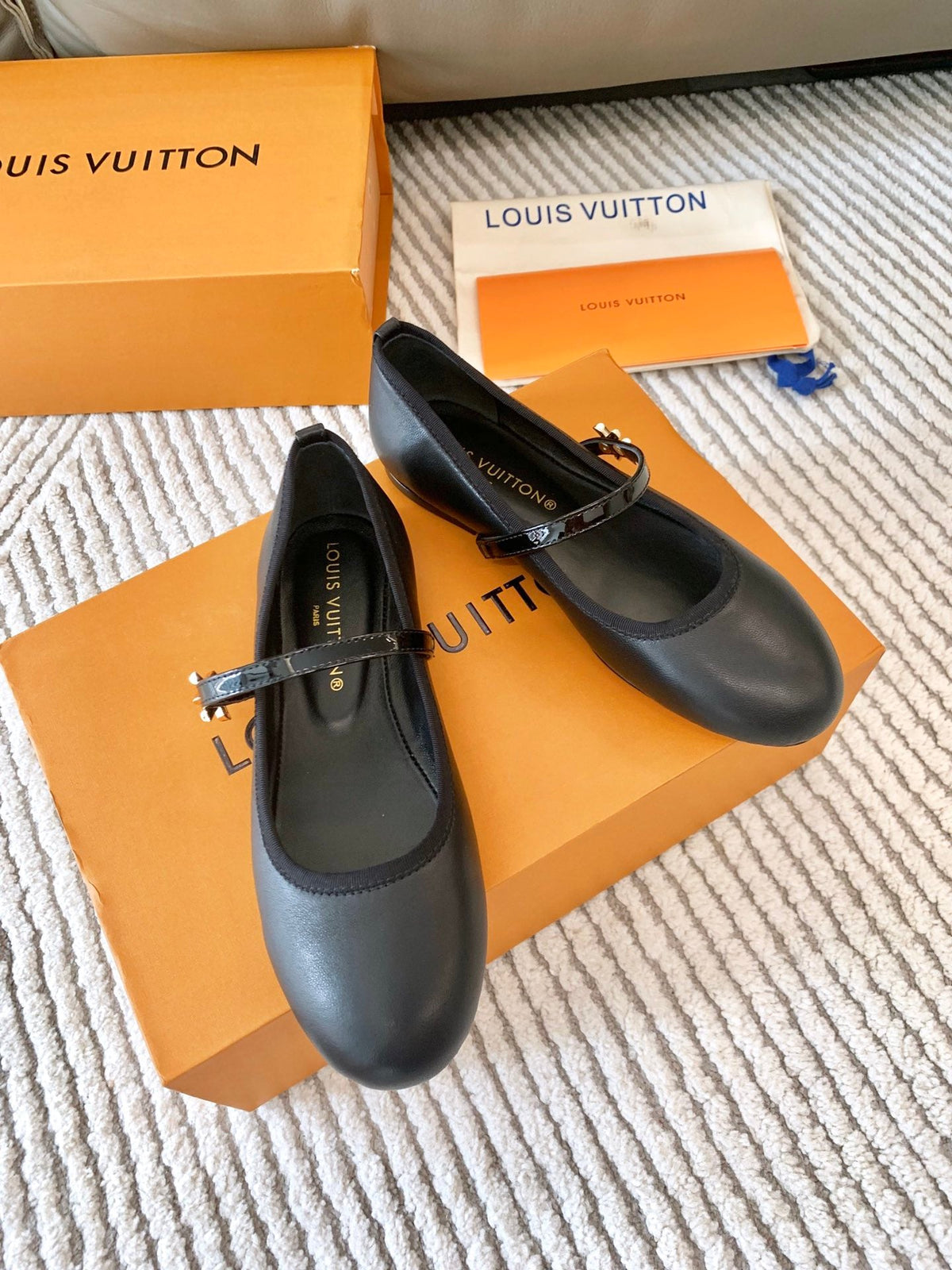 LV Romy Flat Ballerina Plain Black Lambskin