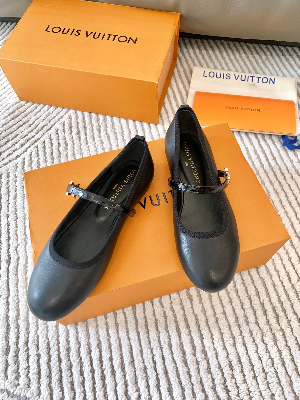 LV Romy Flat Ballerina Plain Black Lambskin