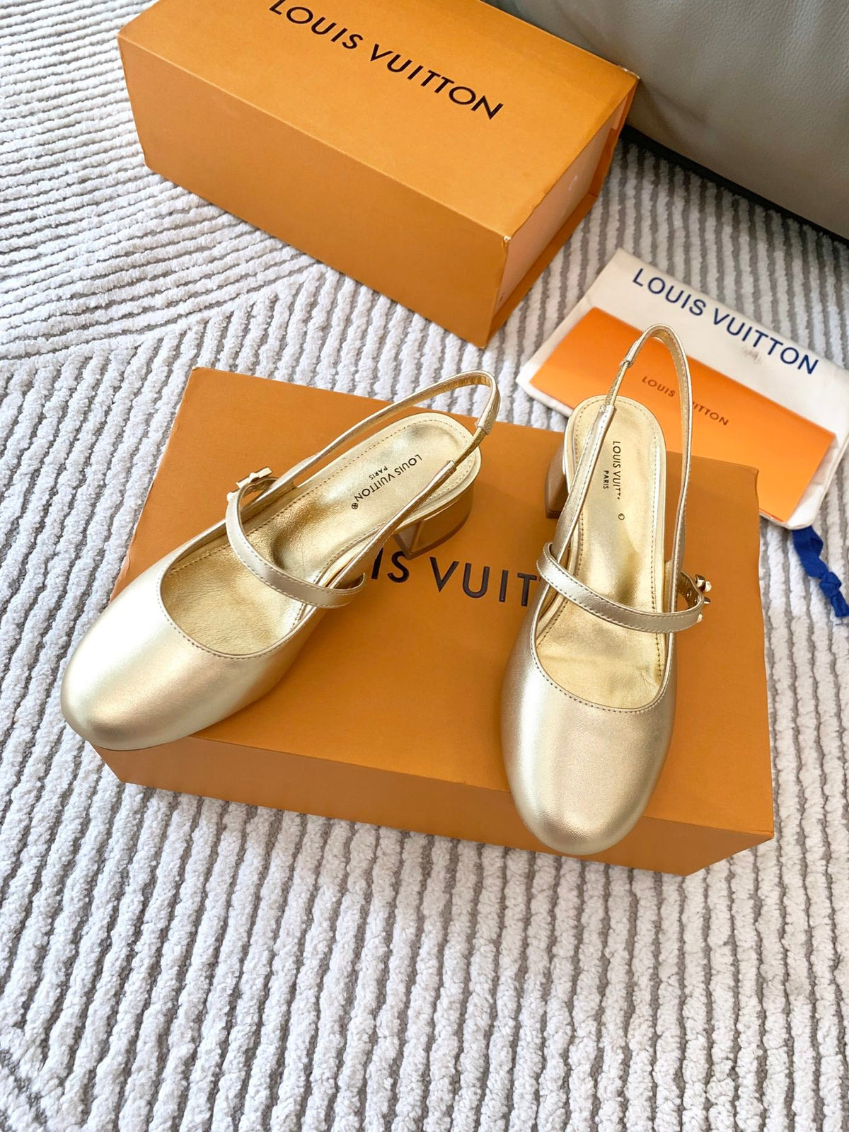 LV Romy Slingback Pump Metallic Gold Lambskin