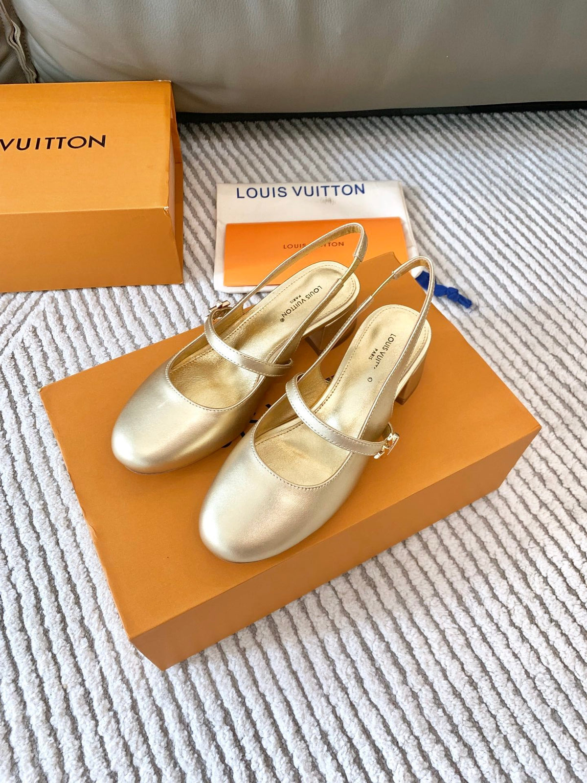 LV Romy Slingback Pump Metallic Gold Lambskin