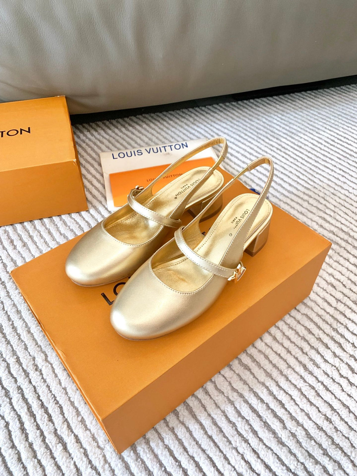 LV Romy Slingback Pump Metallic Gold Lambskin