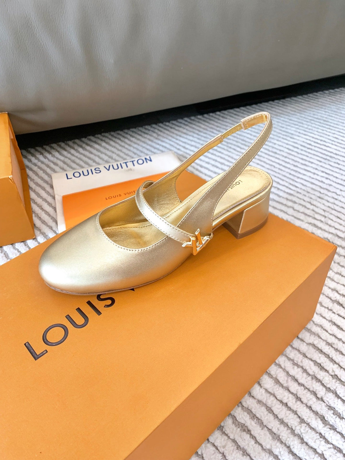 LV Romy Slingback Pump Metallic Gold Lambskin