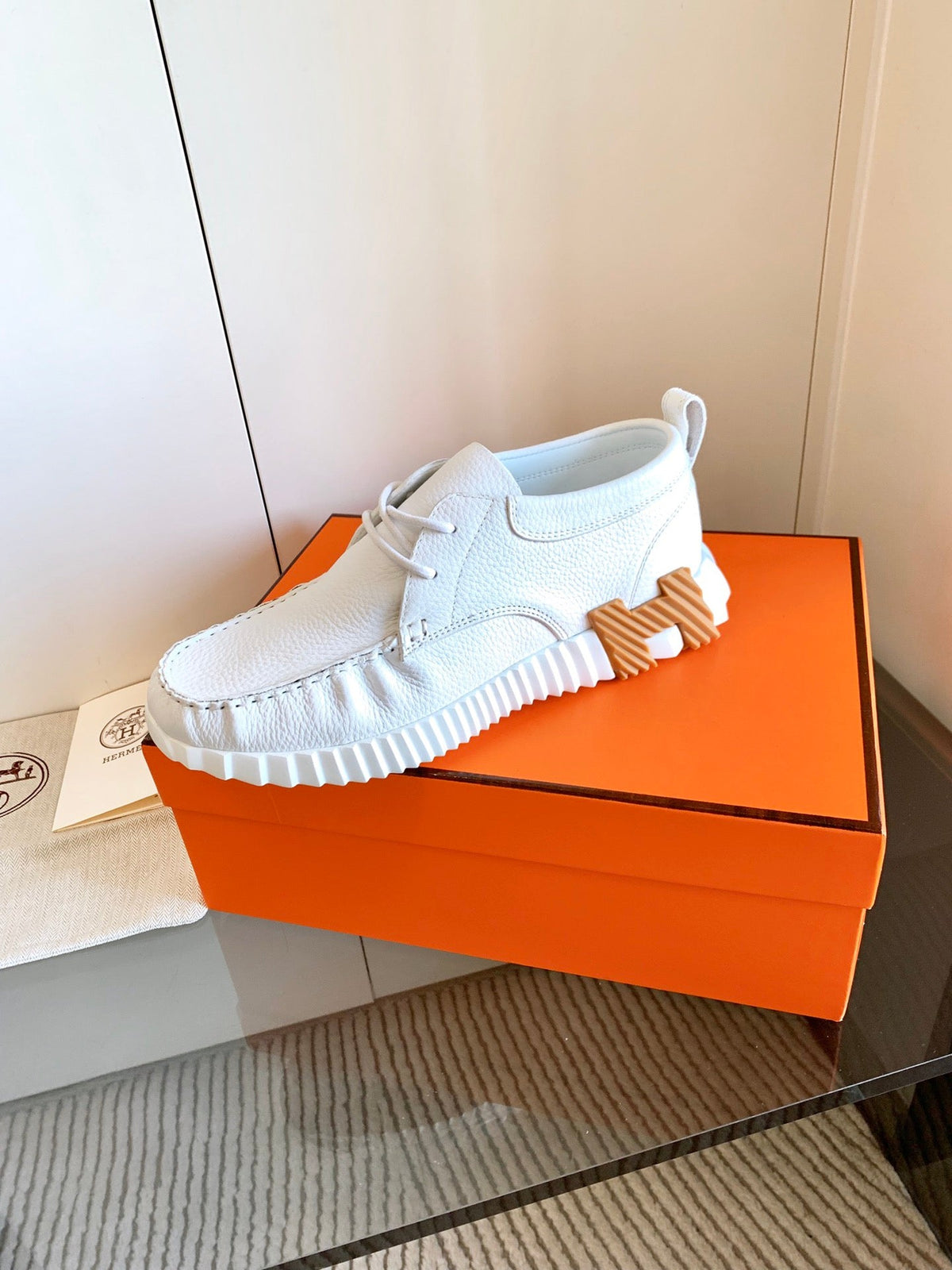 HM Increase Sneaker In White Cowhide 993282