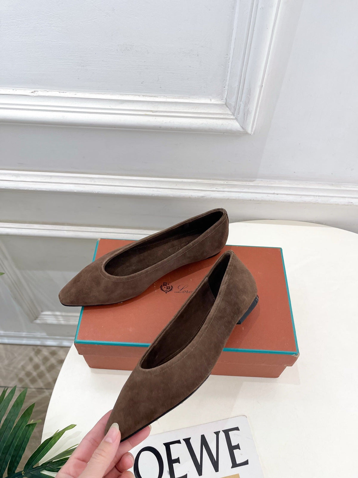 LP 26SS Ballet Flats Brown Suede 587576