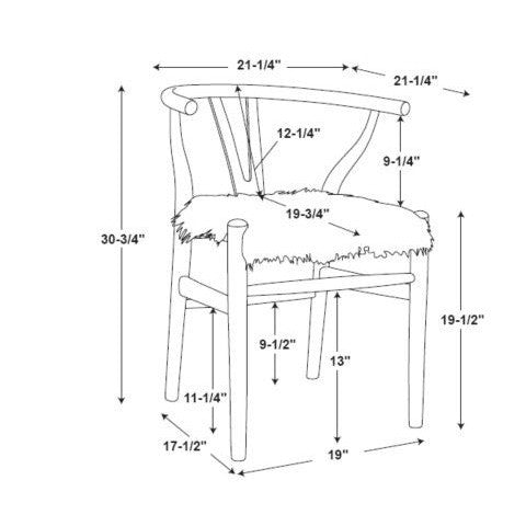 Linon Wishbone Chair Gray Wash