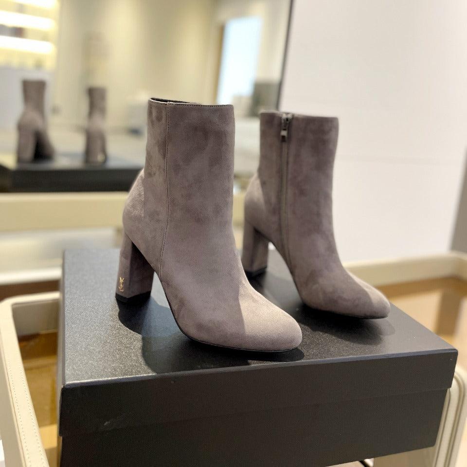 SL HONORÃ‰ BOOTIES GRAY SUEDE