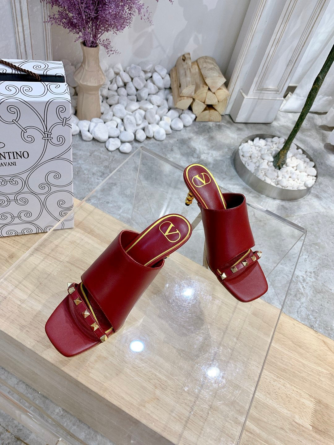 Valentino Mule High Heels Sheepskin 239541