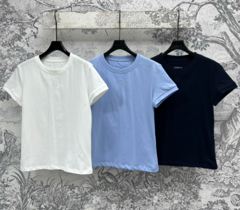 Loewe 25 Hollow Lace Short Sleeves t-shir Cotton