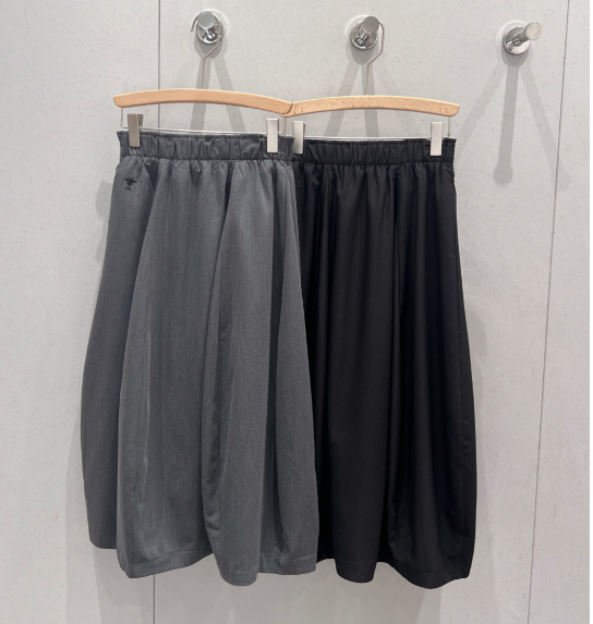 CD 25 Long Skirt Black Gray Polyester Rayon 214280