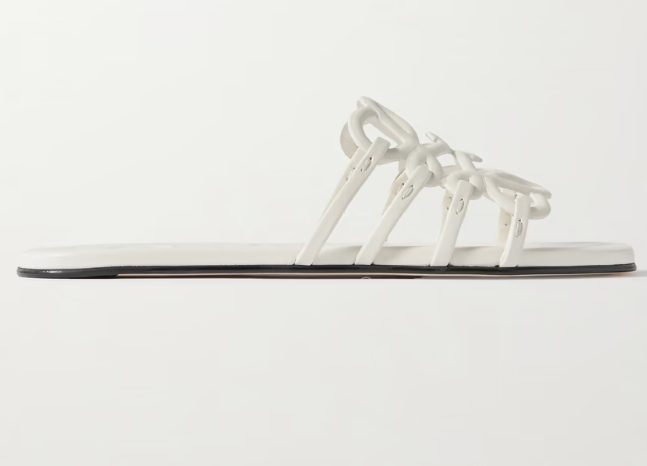Loew Petal Anagram Leather Slides White