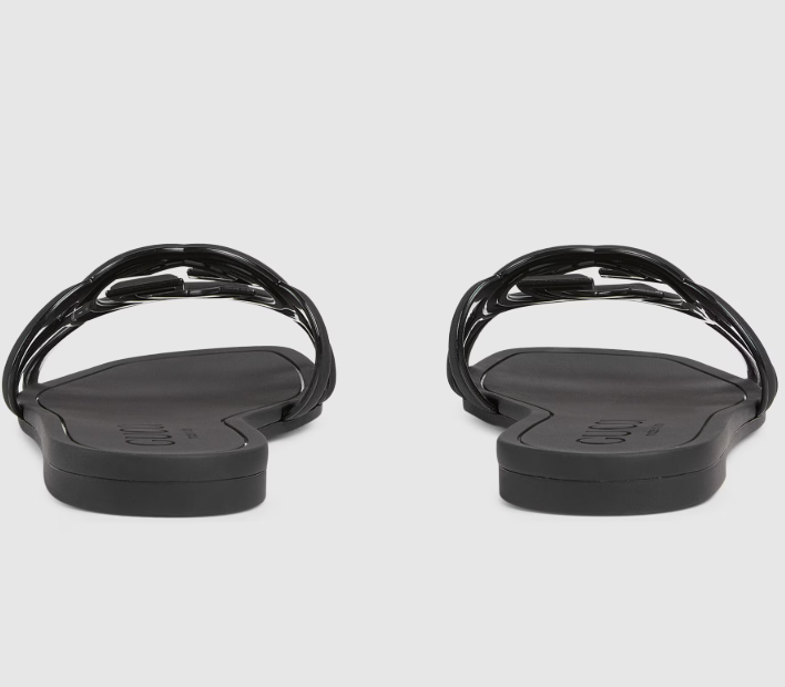 GC Interlocking G Slide Sandal Black Rubber
