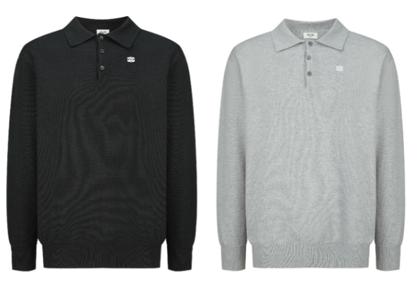 CELINE Embroidered Arc de Triomphe Knitted Polo Cotton
