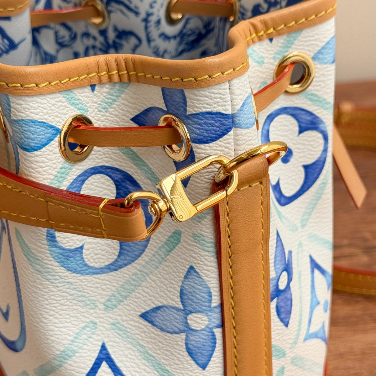 by the pool nano noe 13 lagoon blue monogram canvas